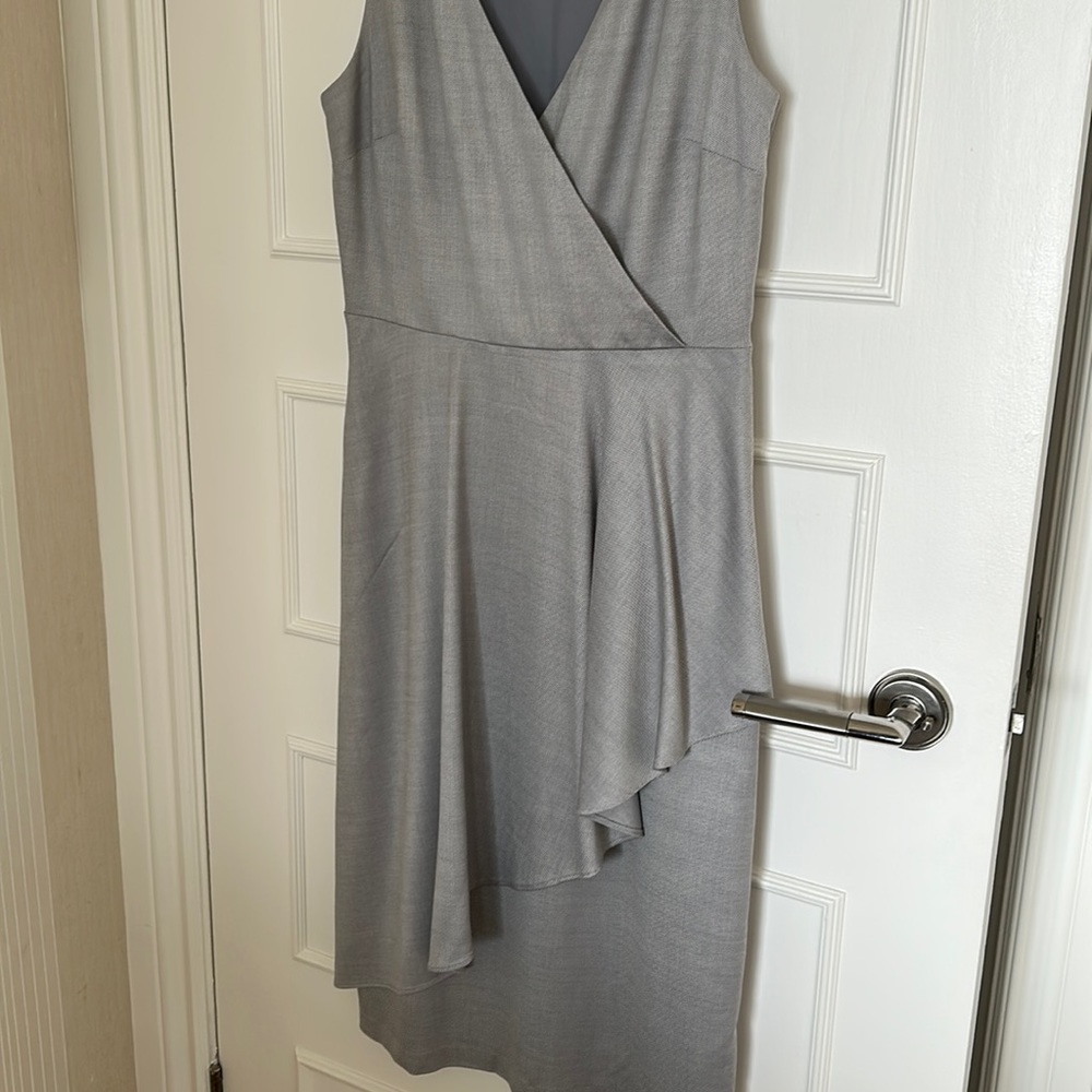 Banana Republic sleeveless grey dress with a nice shine to it.